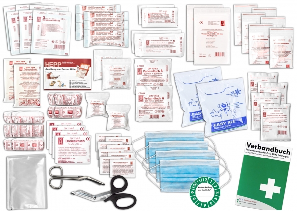 Verbandkoffer / Verbandskasten (G) - Erste Hilfe nach aktueller DIN 13169 für Betriebe -DSGVO- inkl. perforiertem Verbandbuch